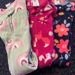 Gerber Kids One Pieces Footies - Green, Pink, and Navy